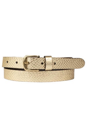 metallic leren riem goudkleurig