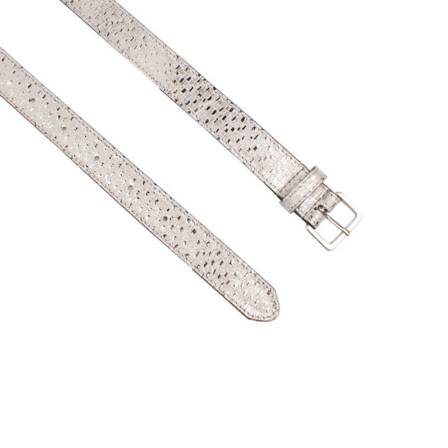 Legend leren riem zilverkleurig