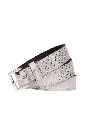 leren riem zilverkleurig
