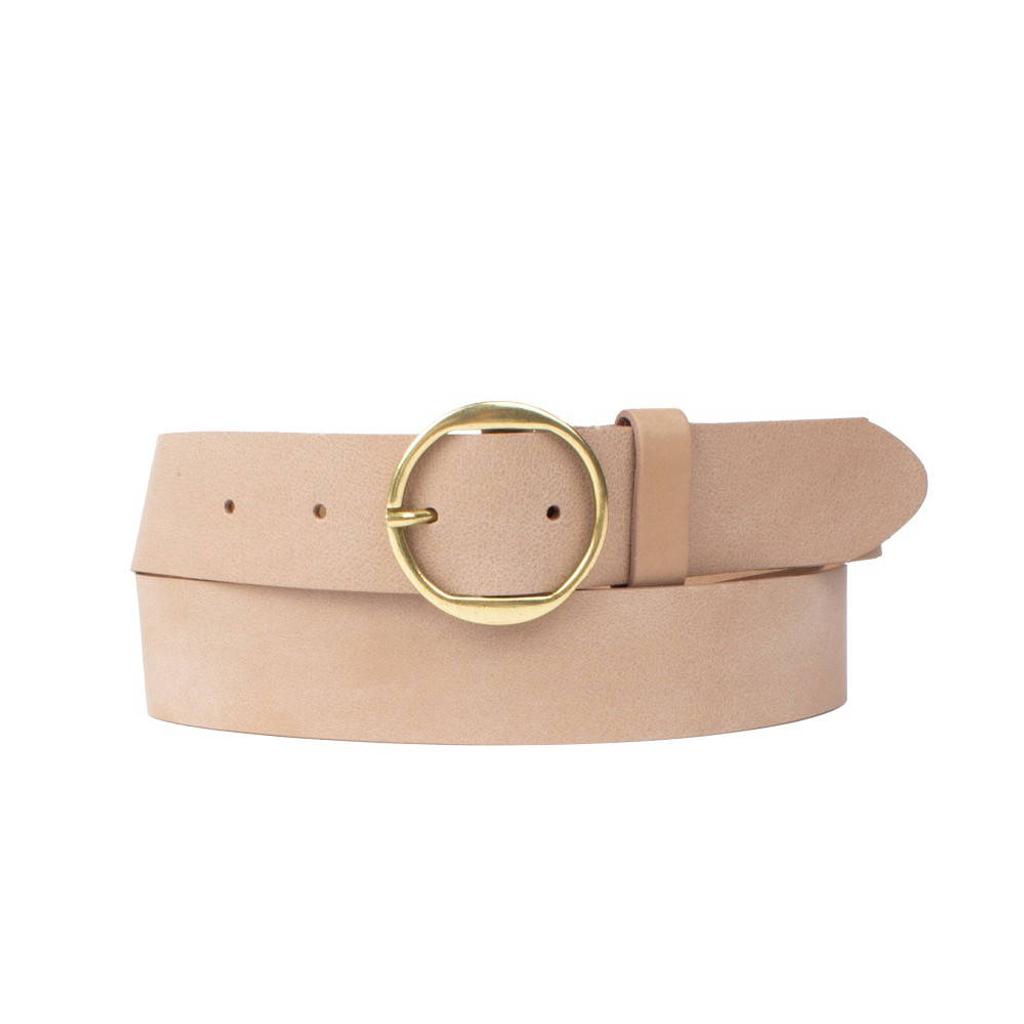 Petrol industries Plus Size leren riem beige
