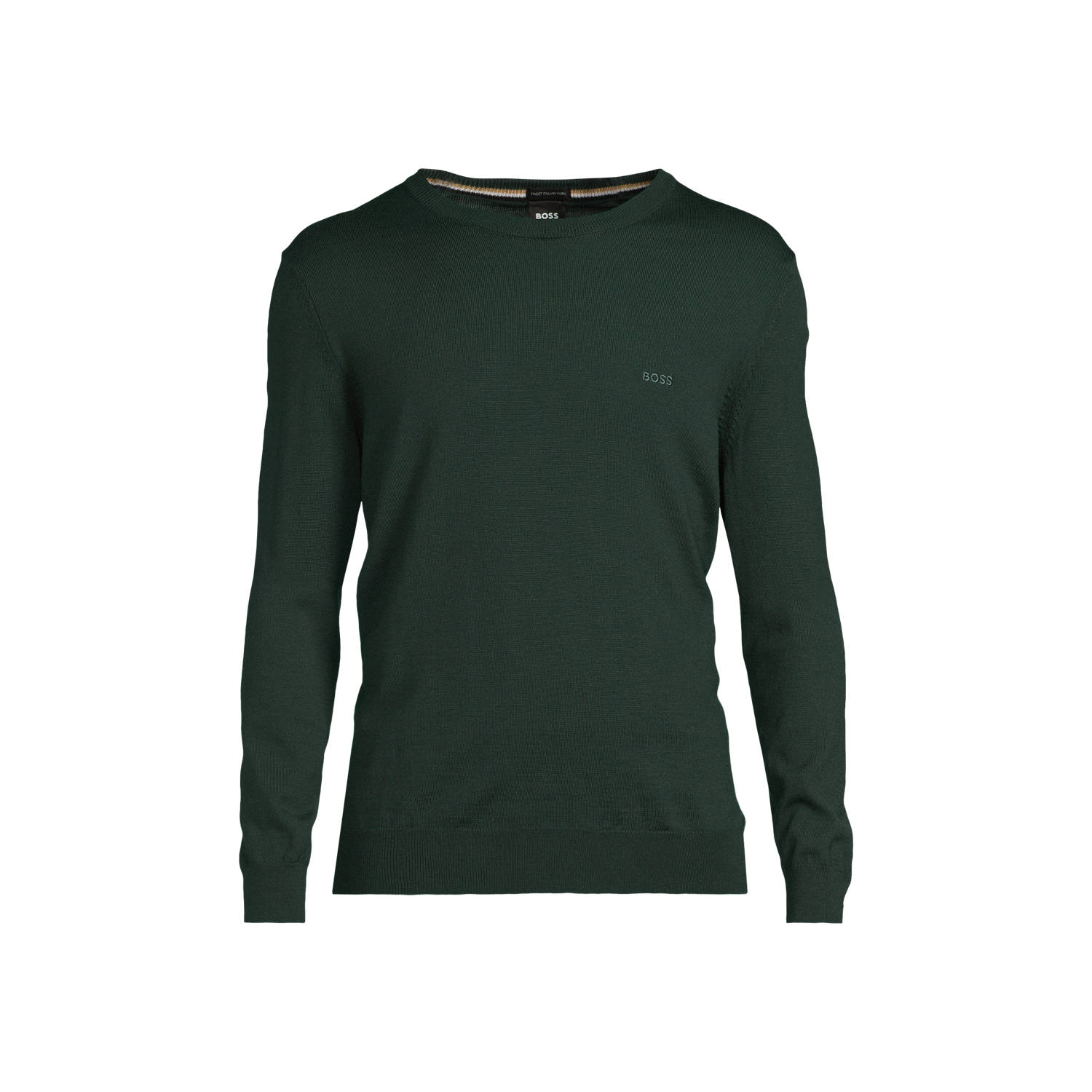 Boss Groene Crewneck Sweater met Geborduurd Logo Green Heren