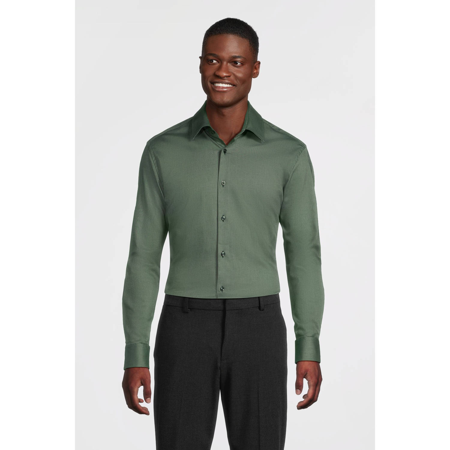 Boss Slim fit zakelijk overhemd met kentkraag model 'Hank'