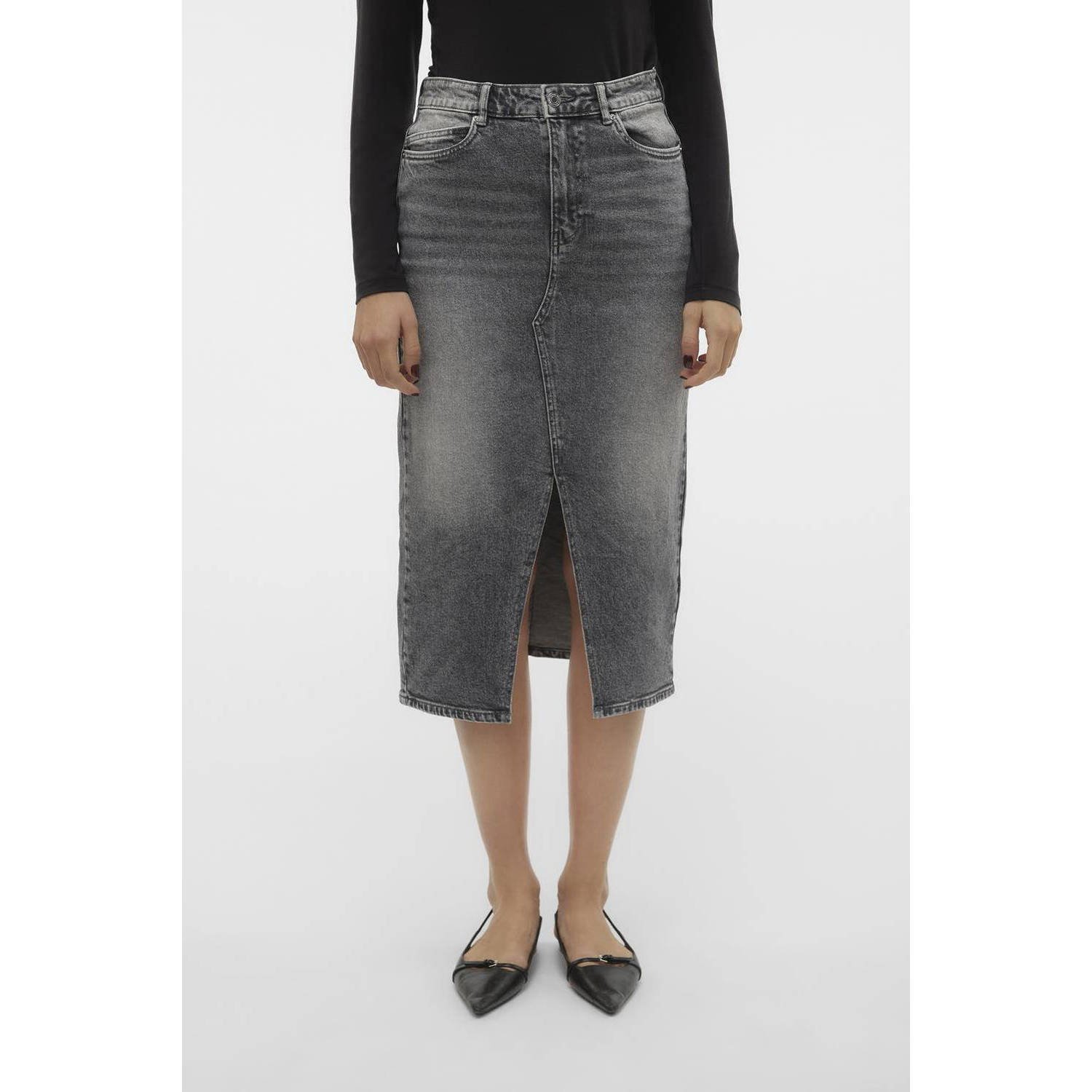 Vero Moda Maxirok VMVERI HR CALF DENIM SKIRT GA NOOS