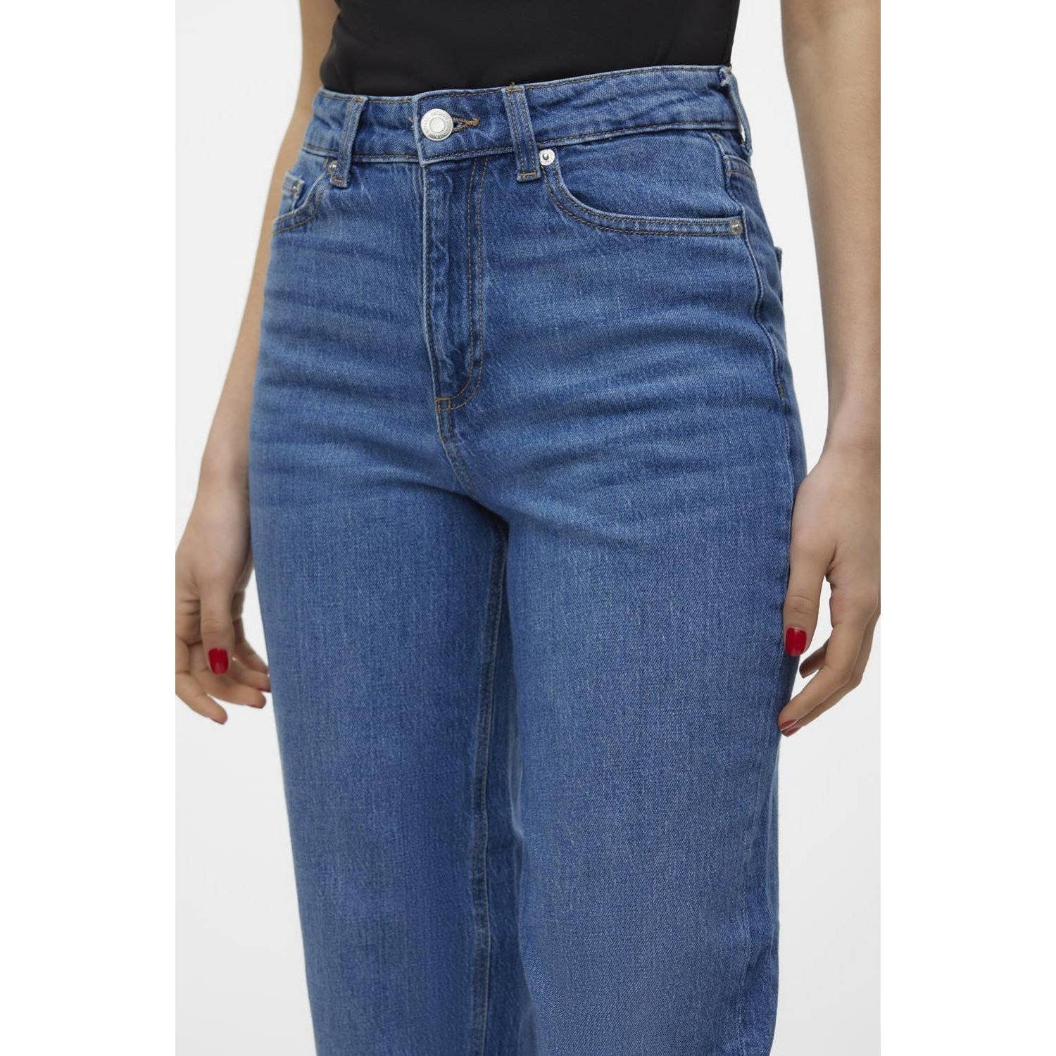 VERO MODA high waist mom jeans VMTESSA medium blue denim