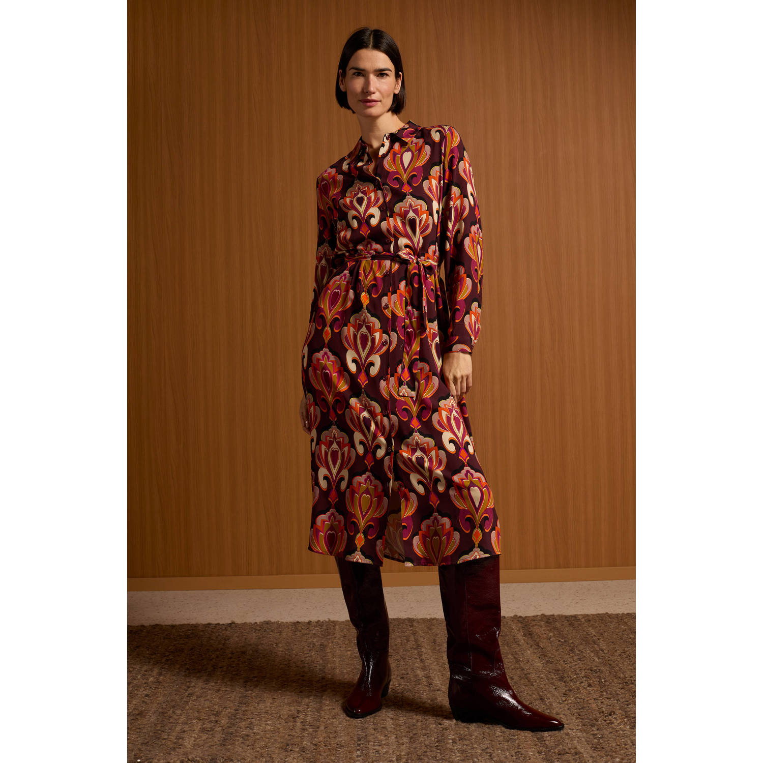 Geisha blousejurk met all over print multi