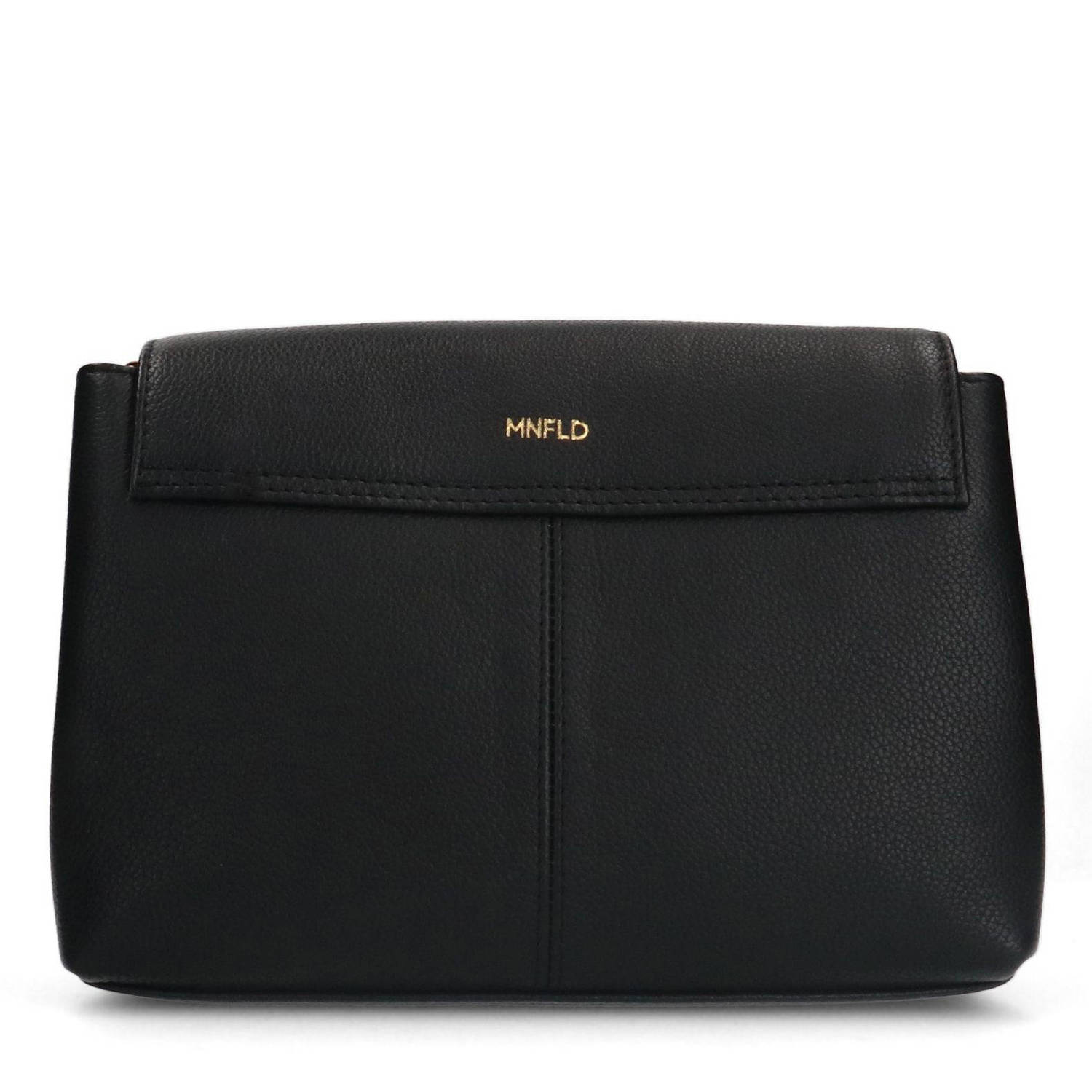 Manfield leren crossbody tas zwart