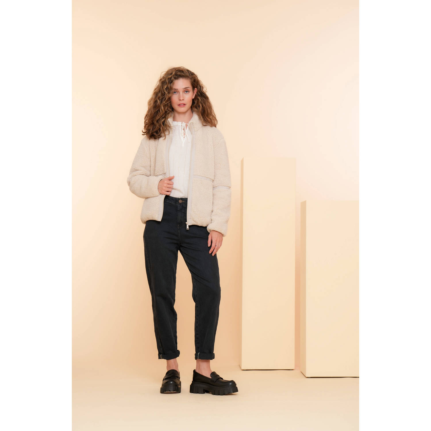 Geisha mom fit jeans antraciet