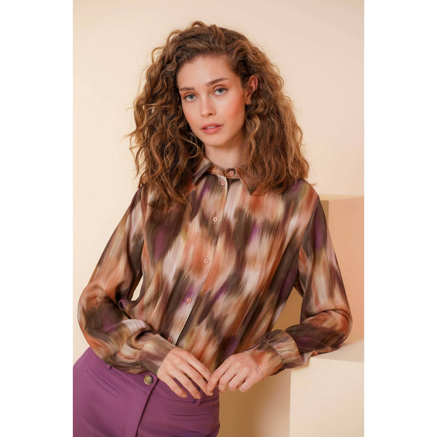 Geisha blouse met all over print multi