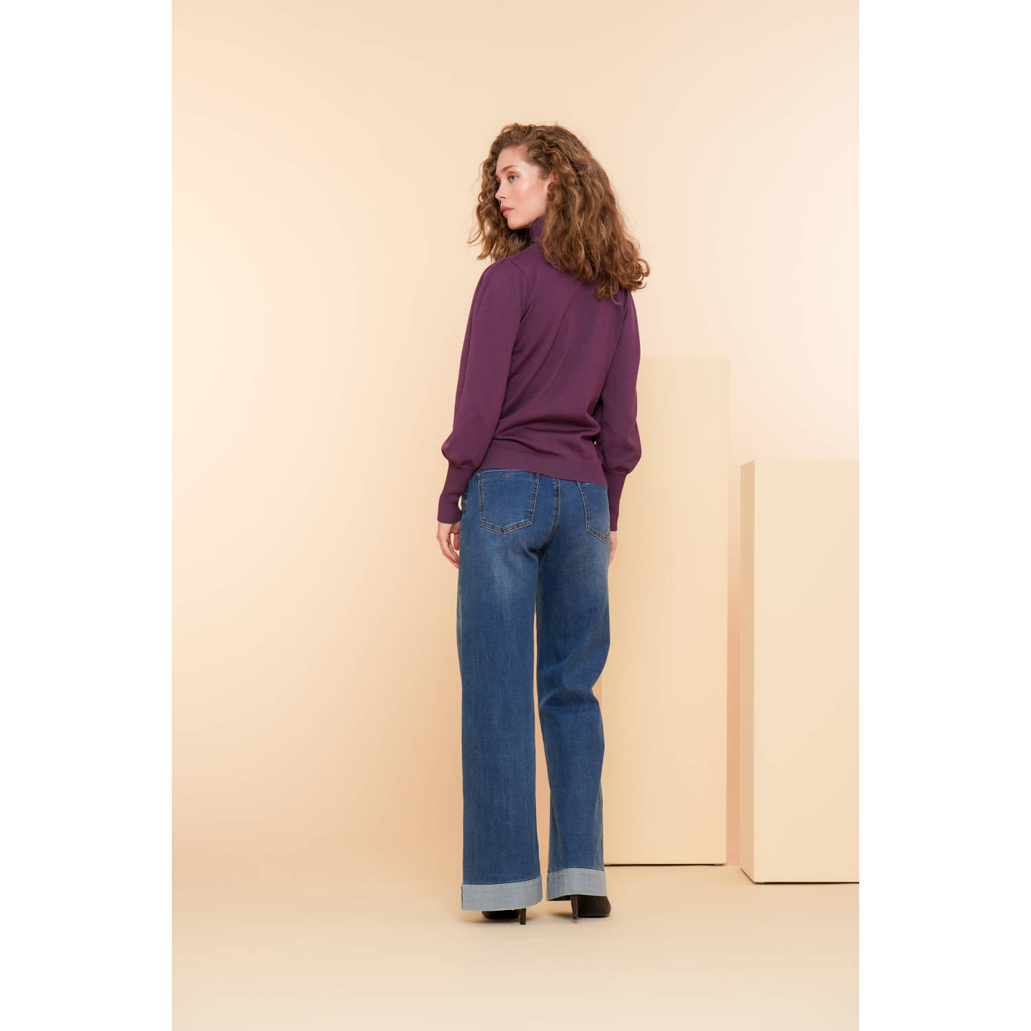 Geisha wide leg jeans blue denim stonewash
