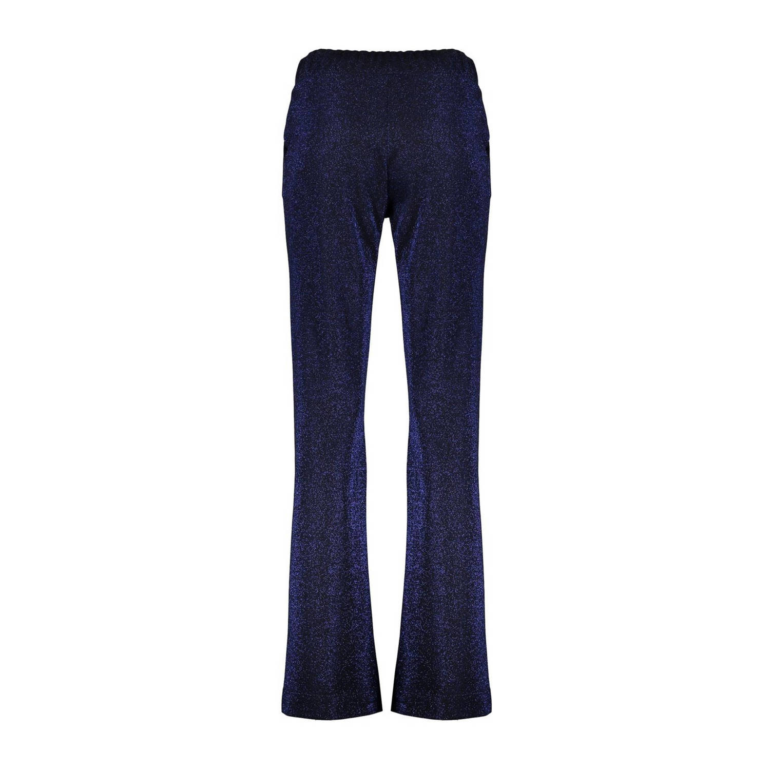 Geisha flared broek met lurex donkerblauw