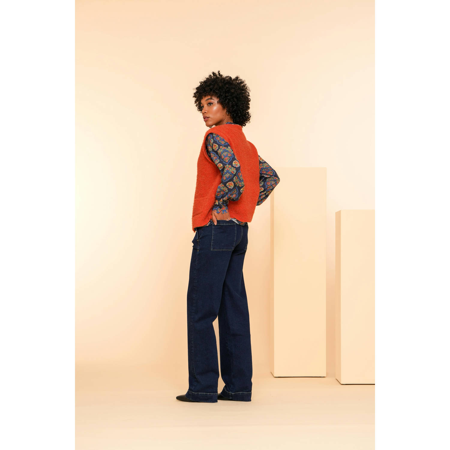 Geisha wide leg jeans dark blue denim