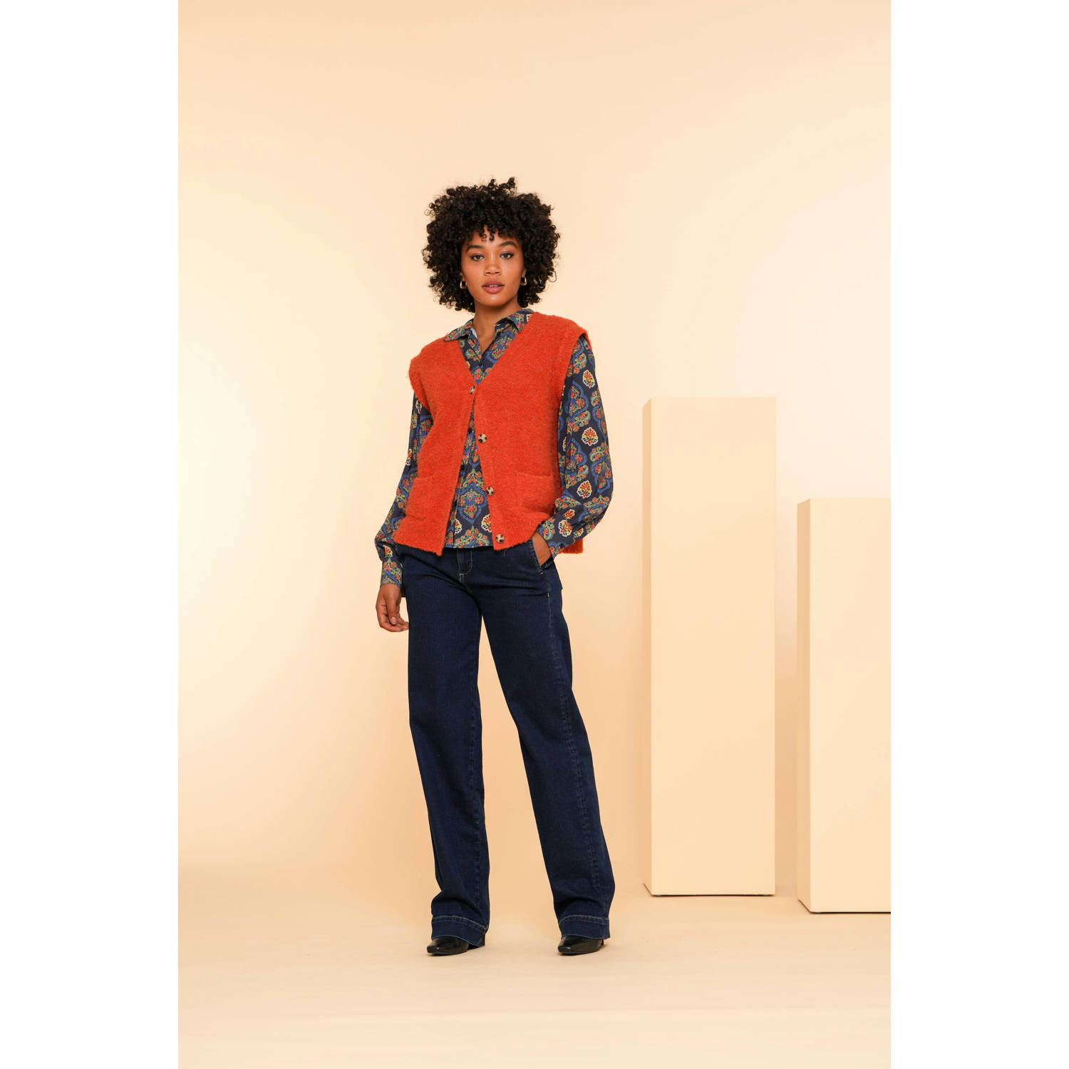 Geisha wide leg jeans dark blue denim