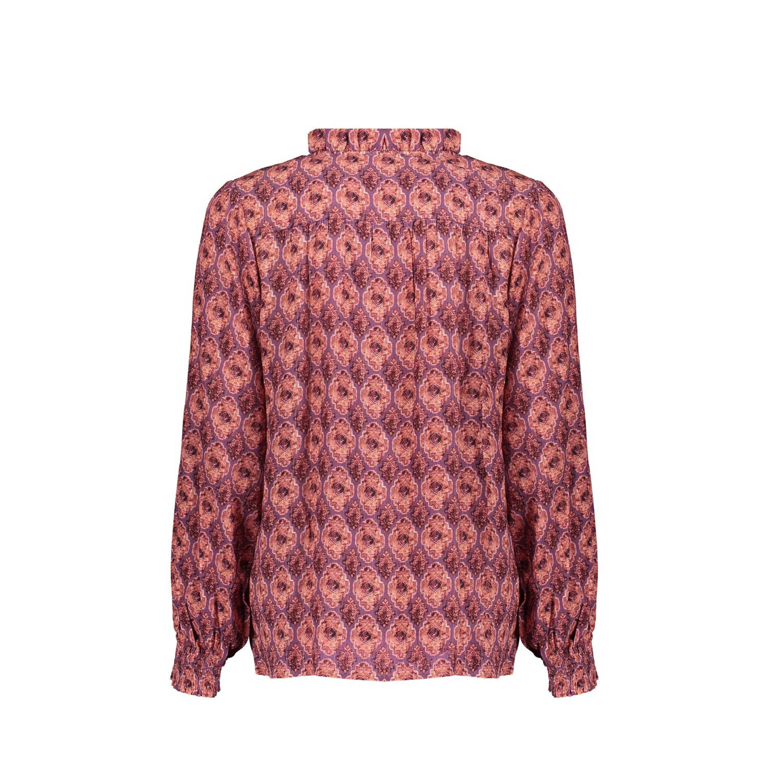 Geisha blouse met all over print roze