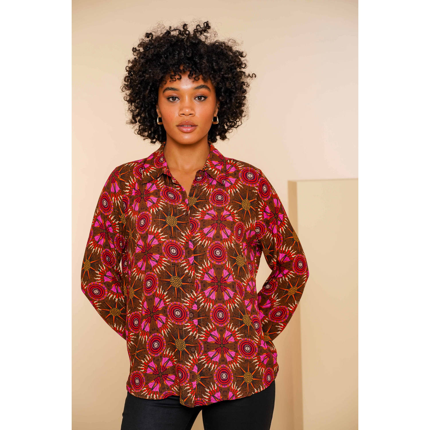 Geisha blouse met all over print multi