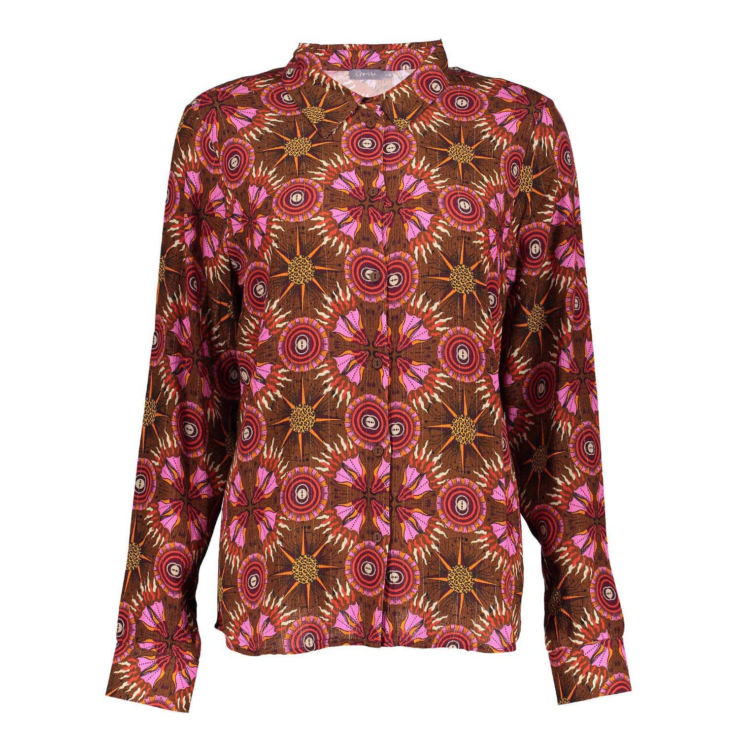 Geisha Elegante Blouse met Lange Mouwen Multicolor Dames