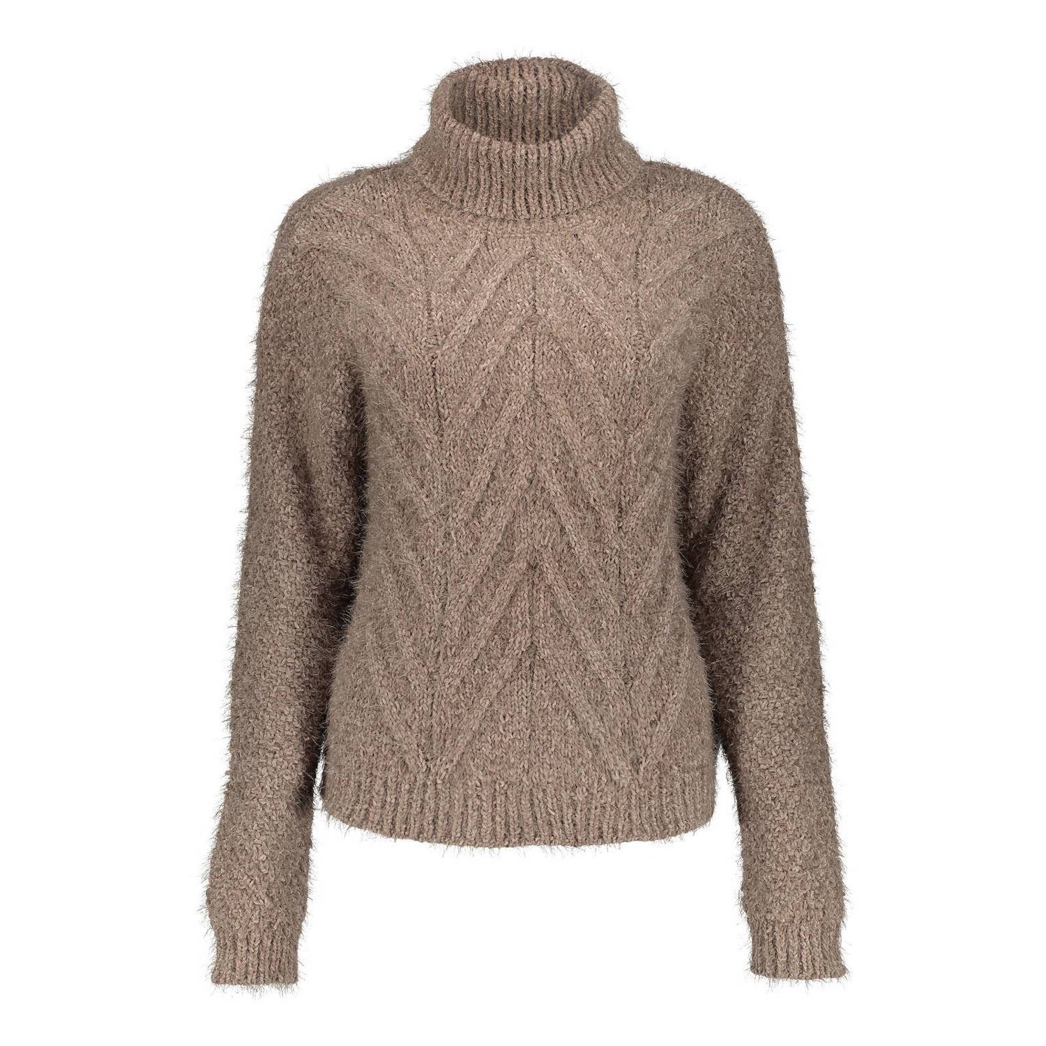 Geisha Roll Neck Pullover Brown Dames
