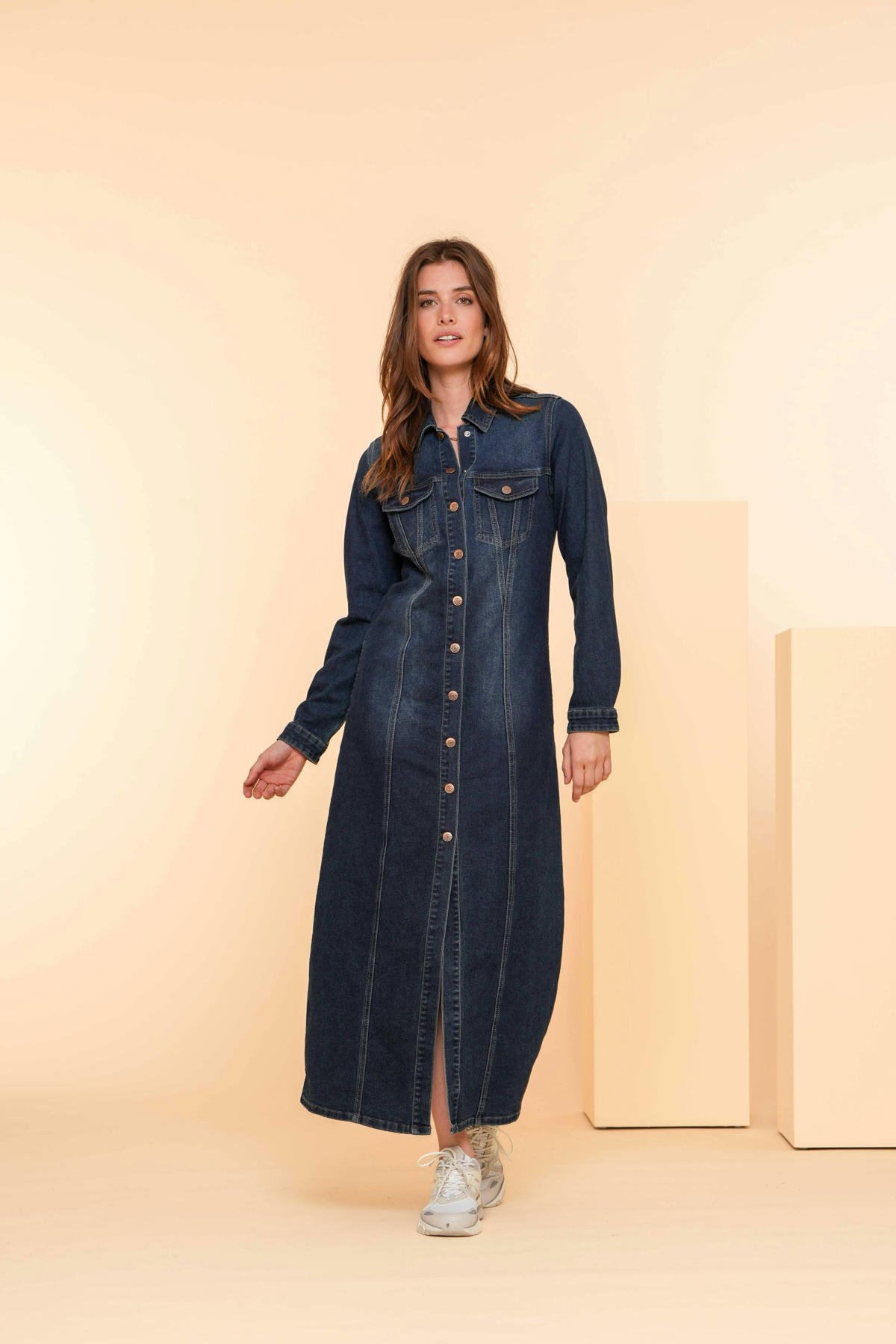 Geisha Spijkerjurk Geisha Denim Jurk Geisha 57301-10 Jurk Blauw