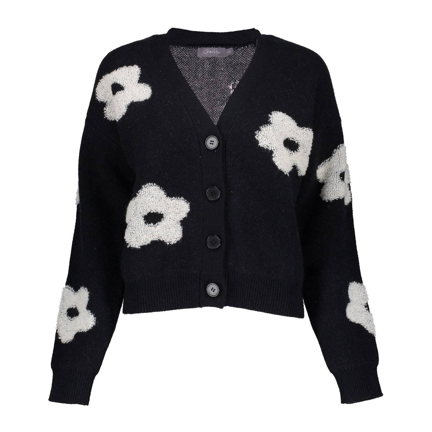 Geisha Bloemen Vest voor Vrouwen Black Dames