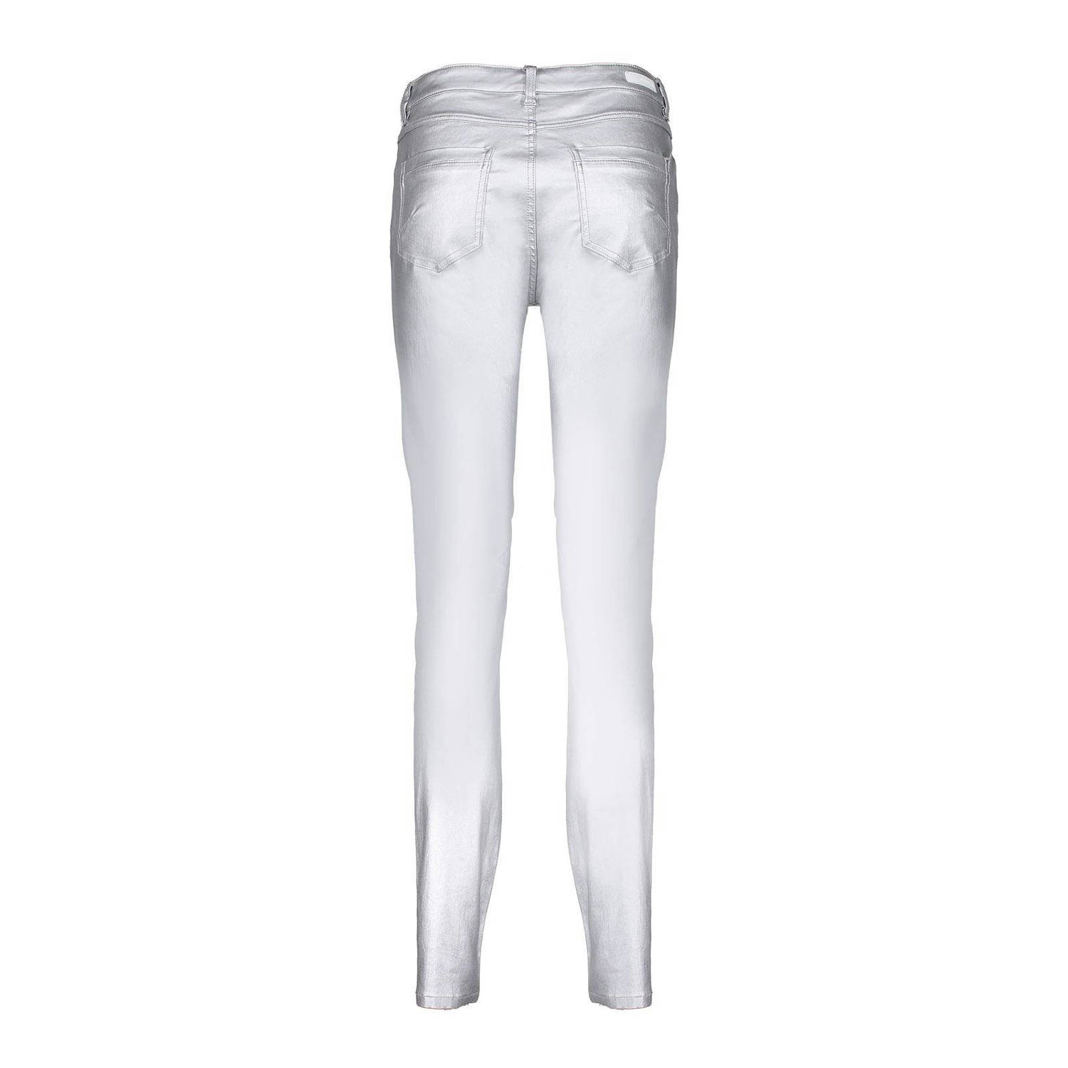 Geisha coated skinny broek zilver