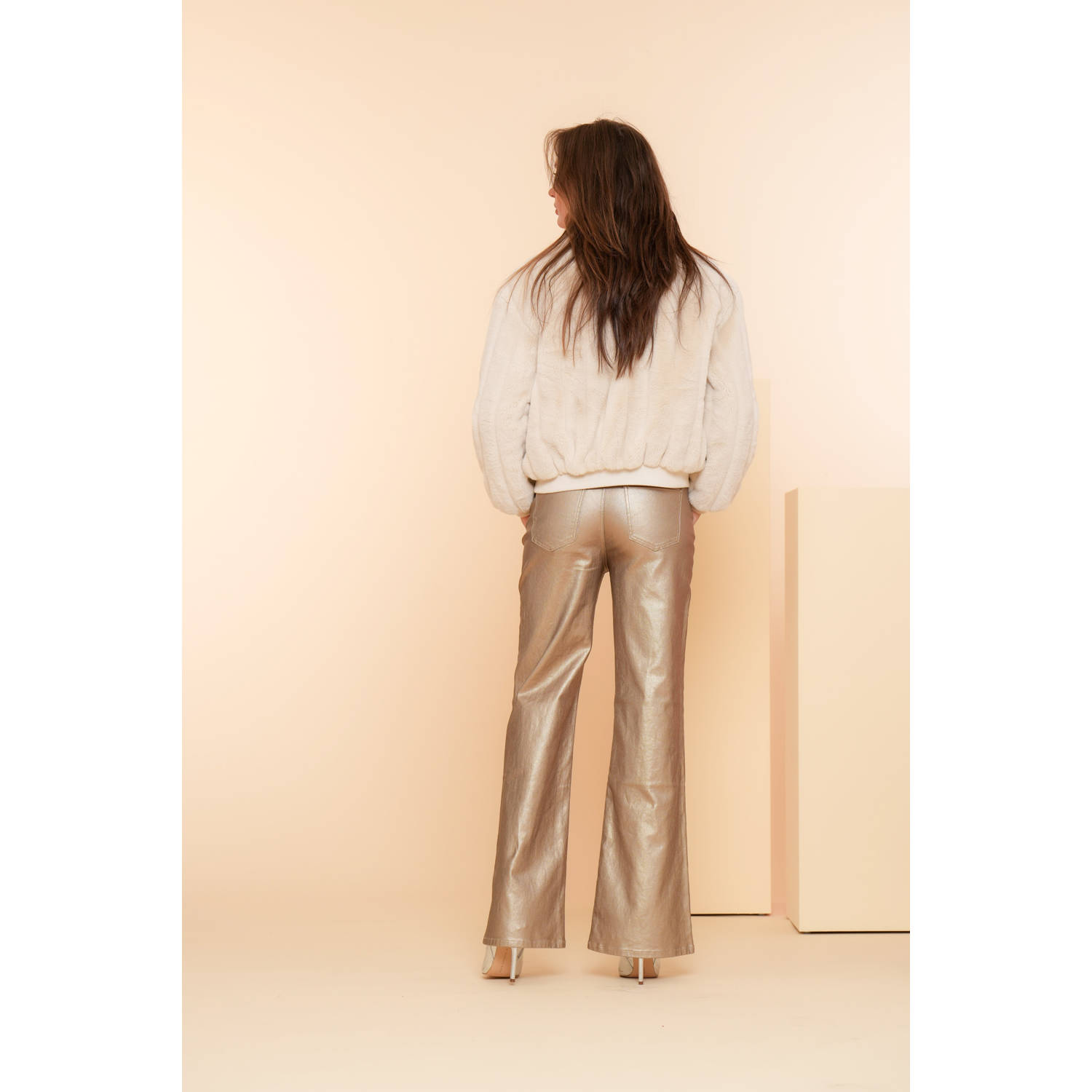Geisha wide leg jeans goud