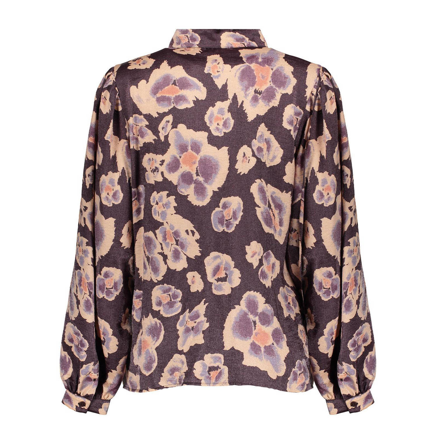 Geisha blouse met all over print violet