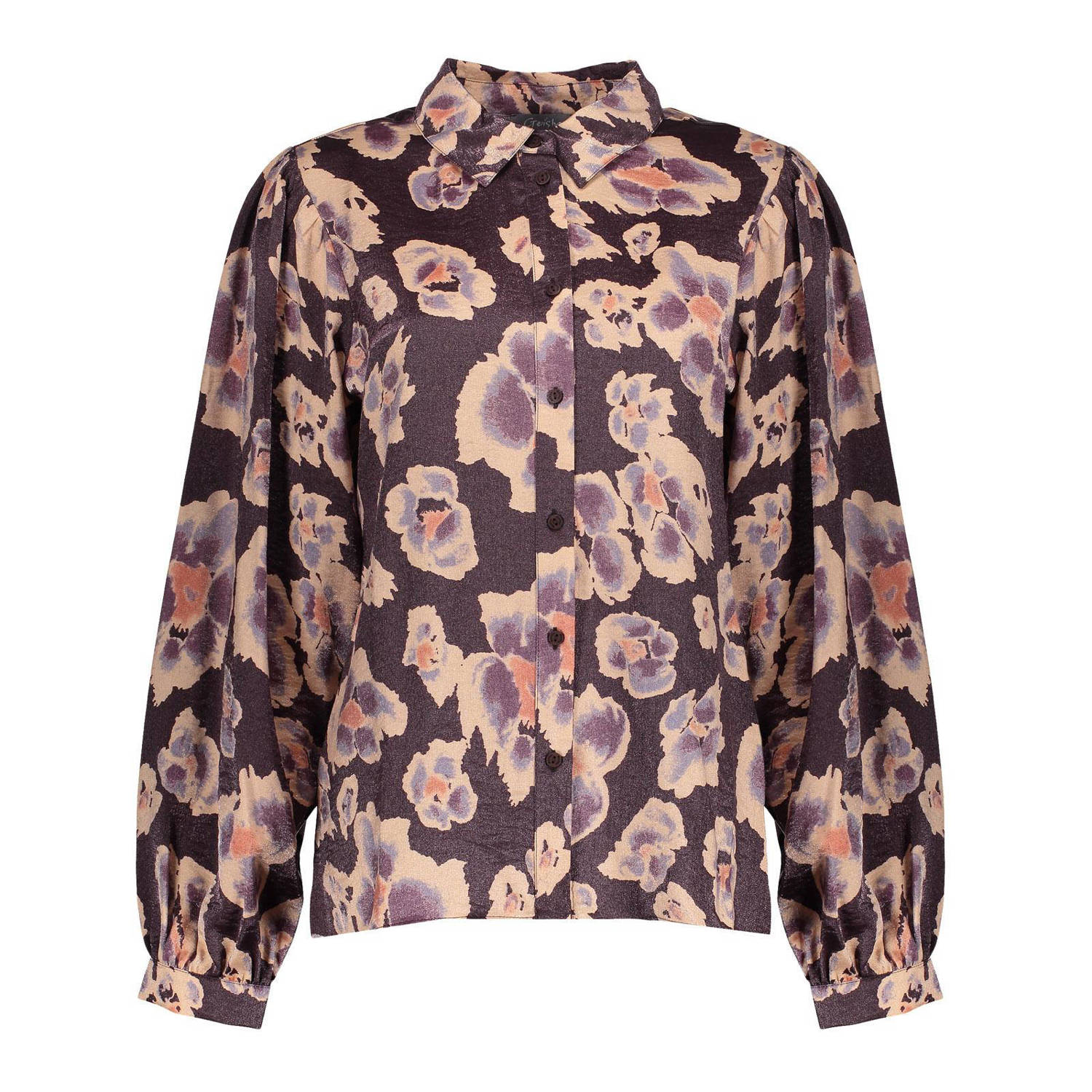 Geisha blouse met all over print violet