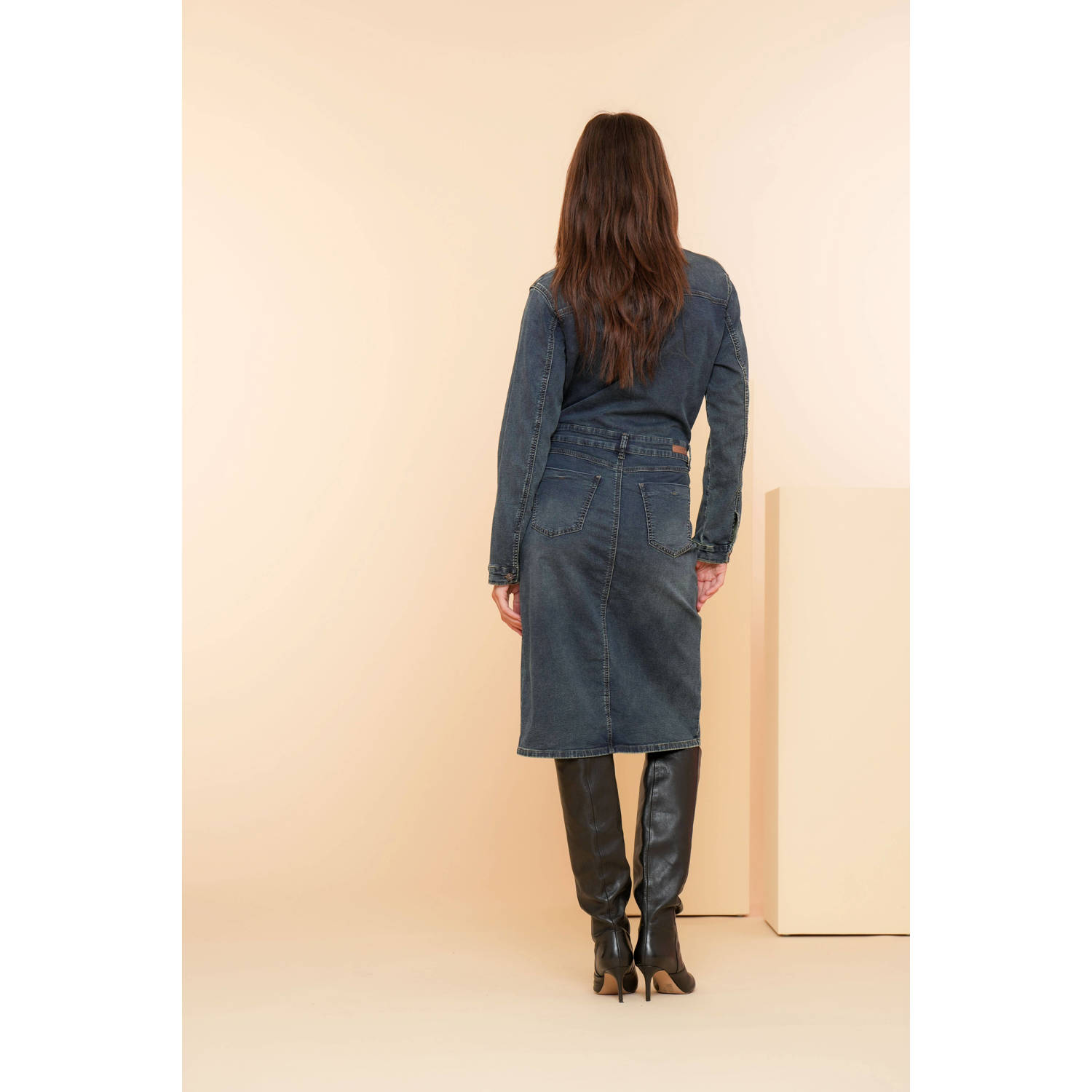 Geisha spijkerjurk medium blue denim