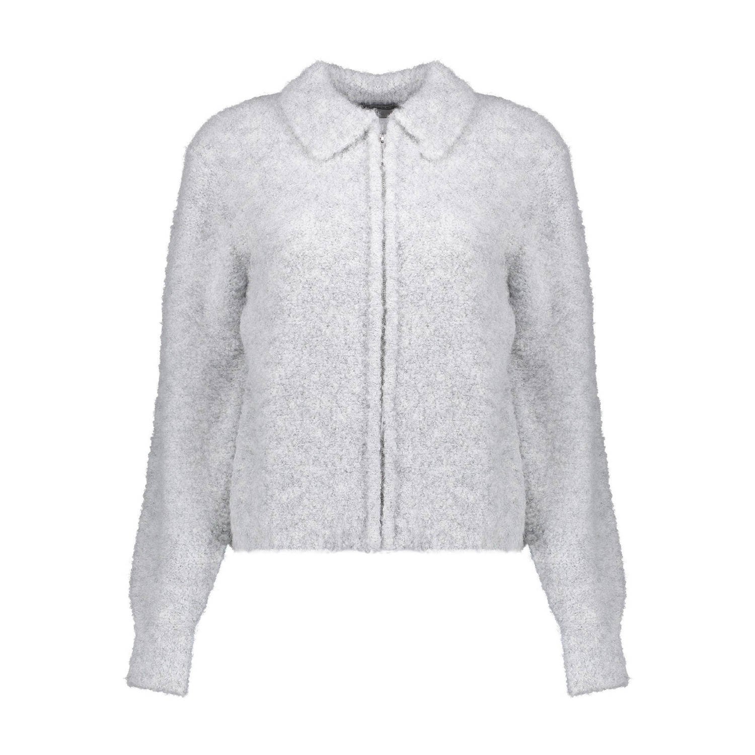 Geisha Vest Cardigan met Kraag Licht Grijs Gray Dames