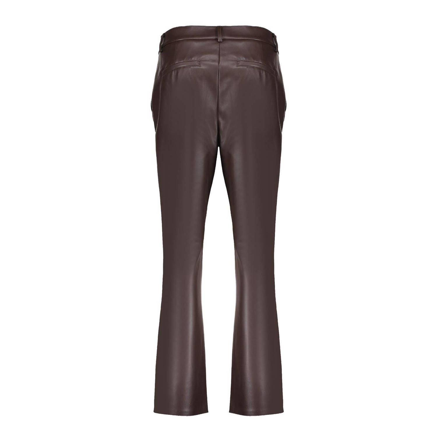 Geisha imitatieleren high waist slim fit broek