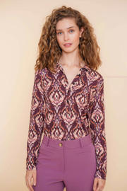 thumbnail: Geisha blouse met all over print paars/roze
