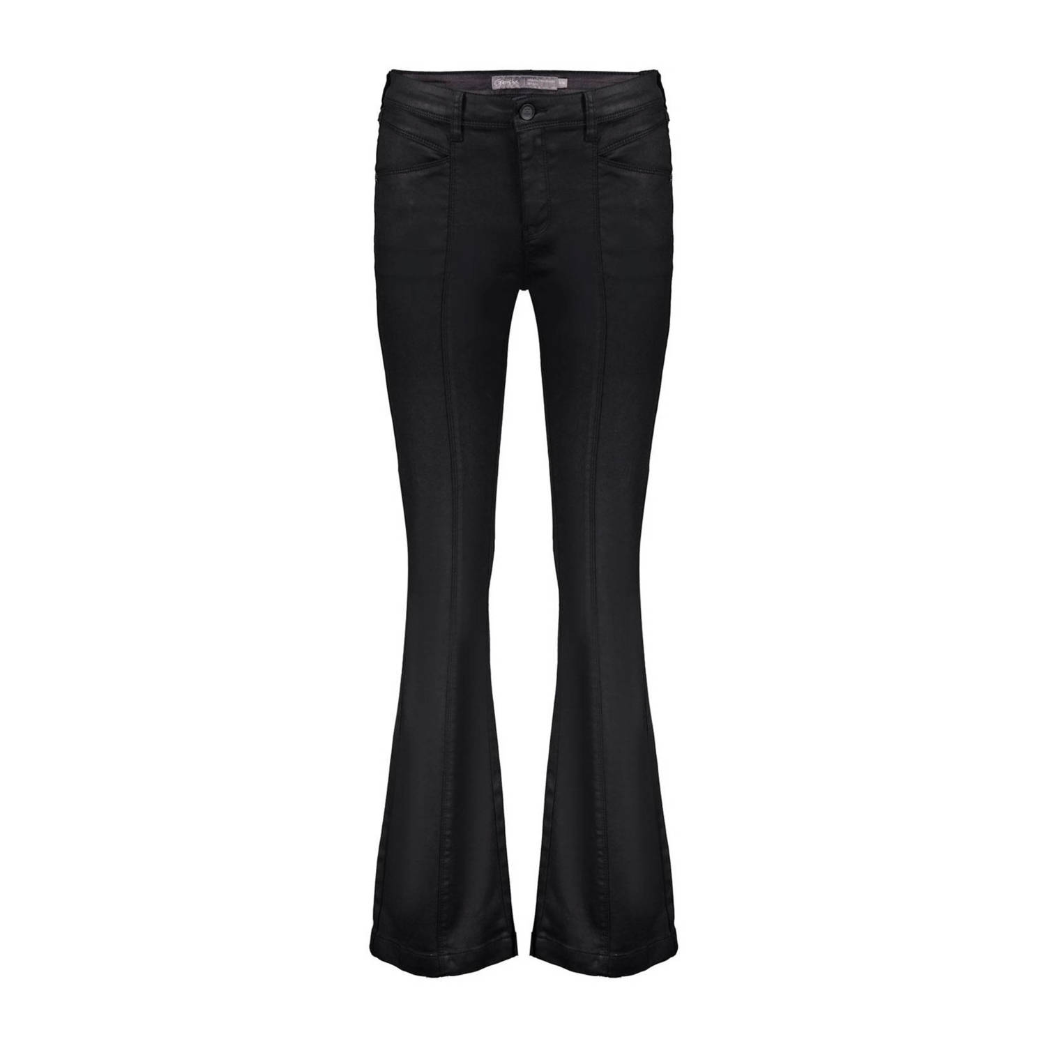 Geisha coated flared broek zwart