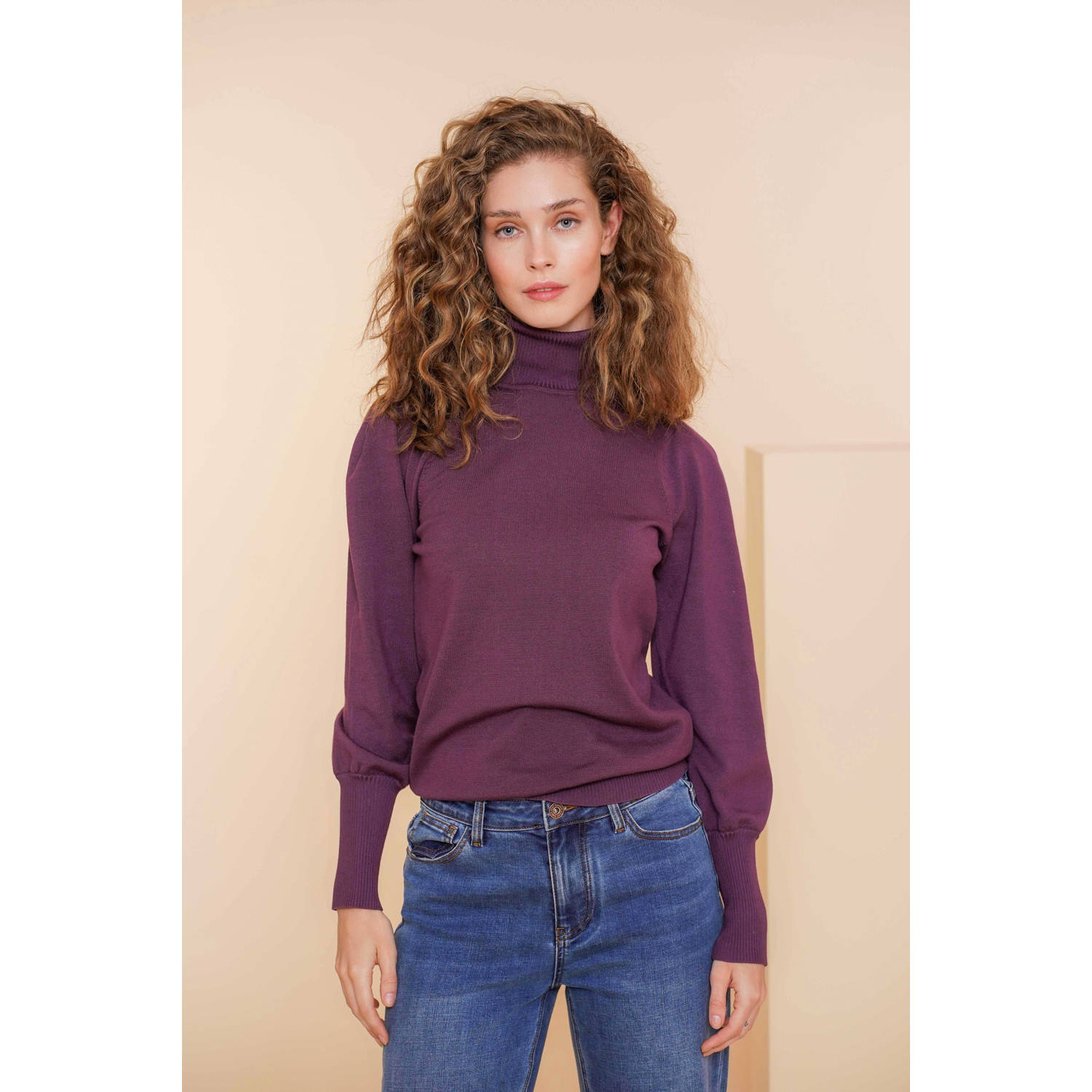 Geisha Trui met geplooide schouders Purple Dames