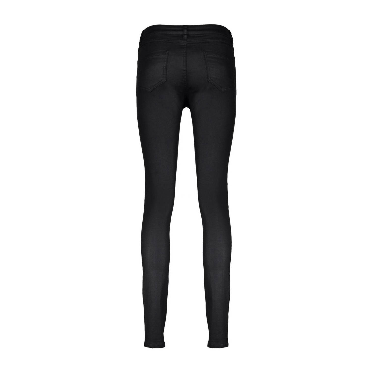 Geisha coated high waist skinny broek zwart
