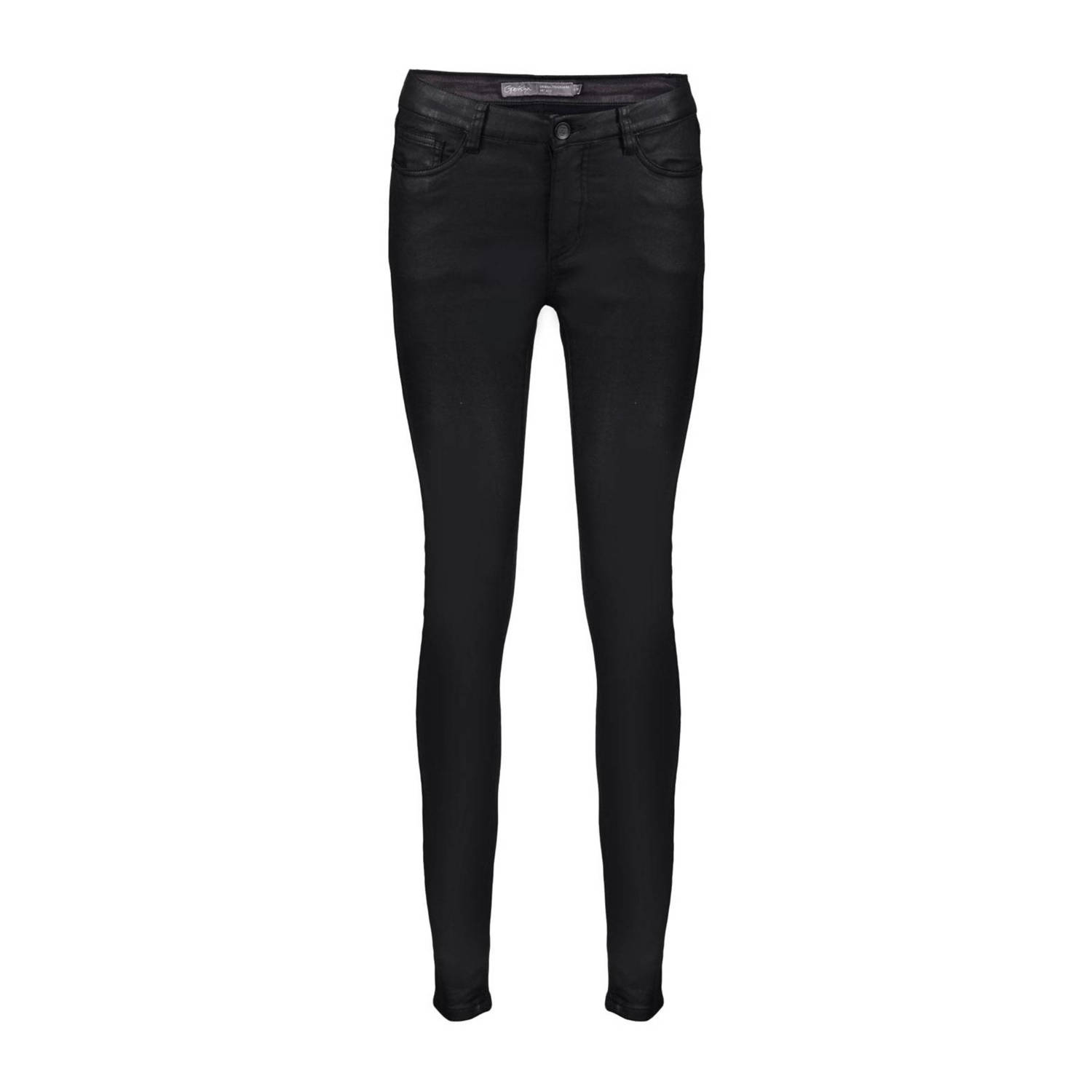 Geisha coated high waist skinny broek zwart