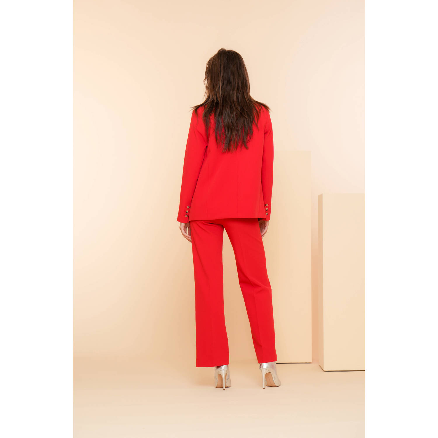 Geisha straight fit pantalon rood