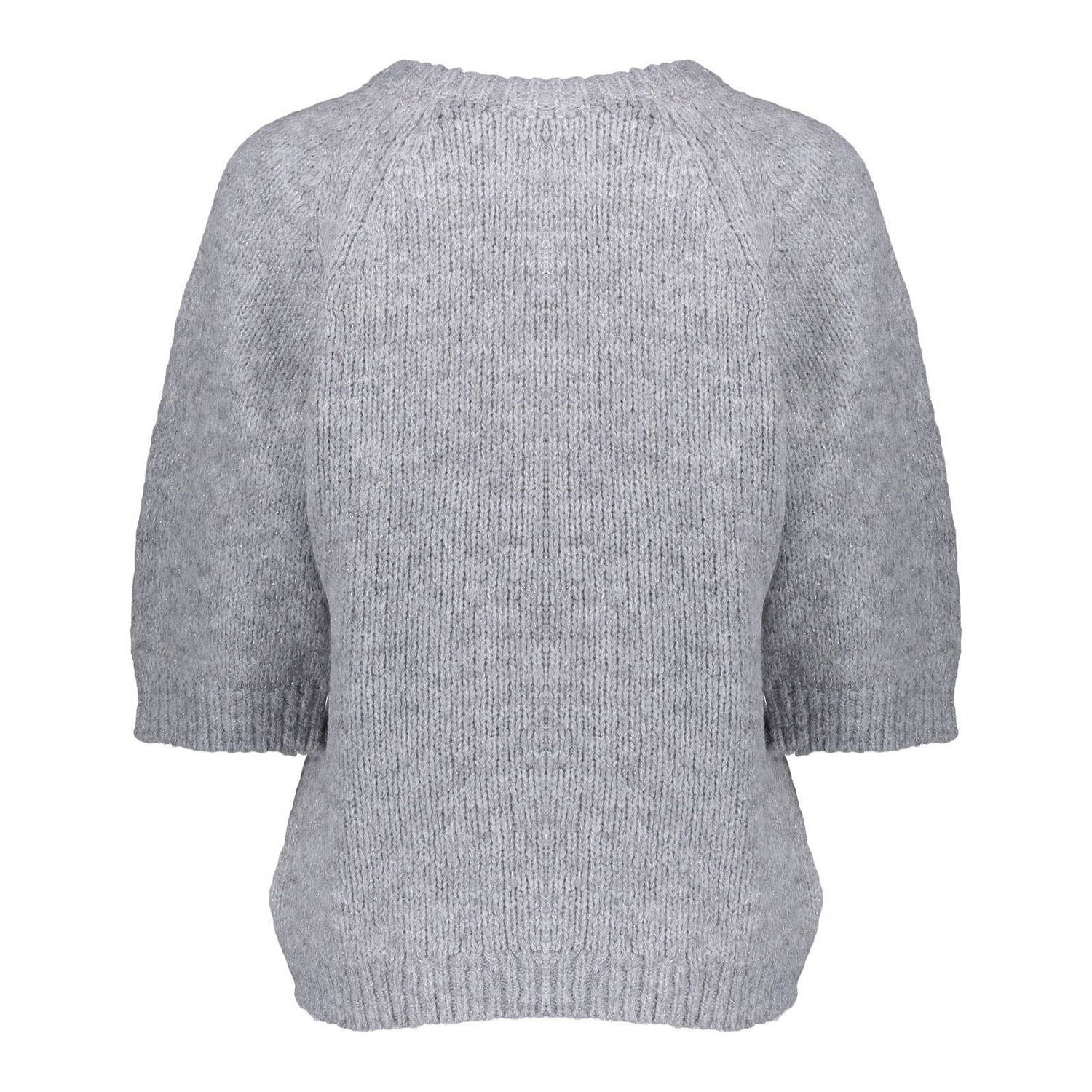 Geisha gebreide trui grijs met lurex