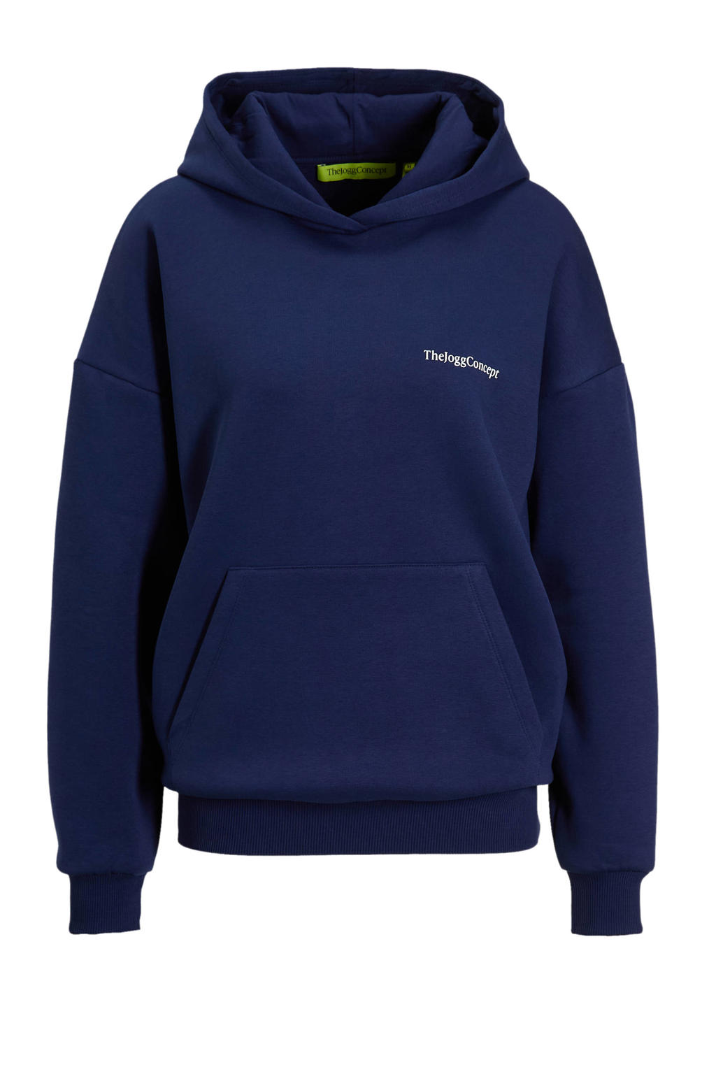 Blauwe dames TheJoggConcept hoodie JC van katoen met lange mouwen en capuchon