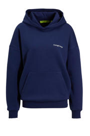 thumbnail: Blauwe dames TheJoggConcept hoodie JC van katoen met lange mouwen en capuchon