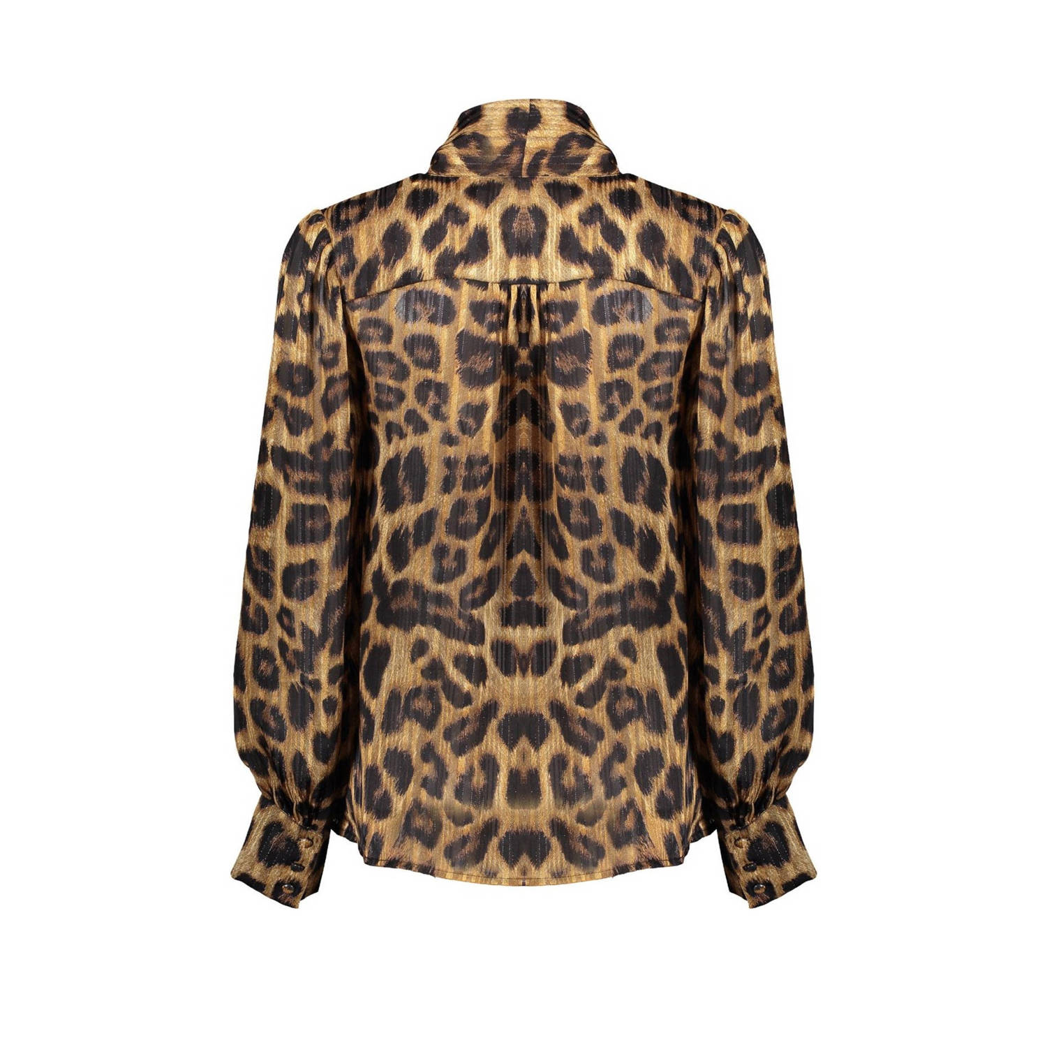 Geisha top met panterprint bruin