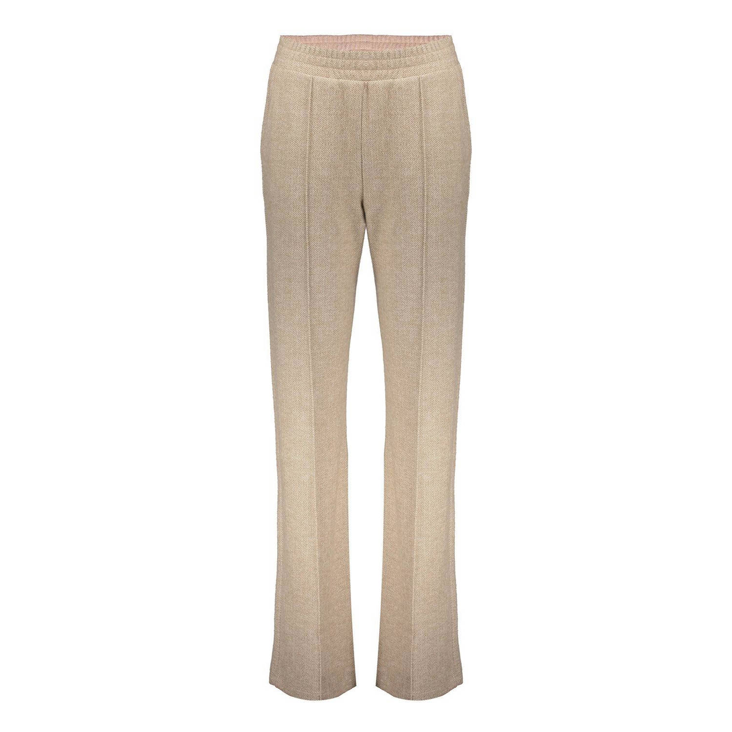 Geisha gemêleerde wide leg broek zand