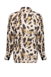 thumbnail: Geisha blouse met panterprint bruin/zwart