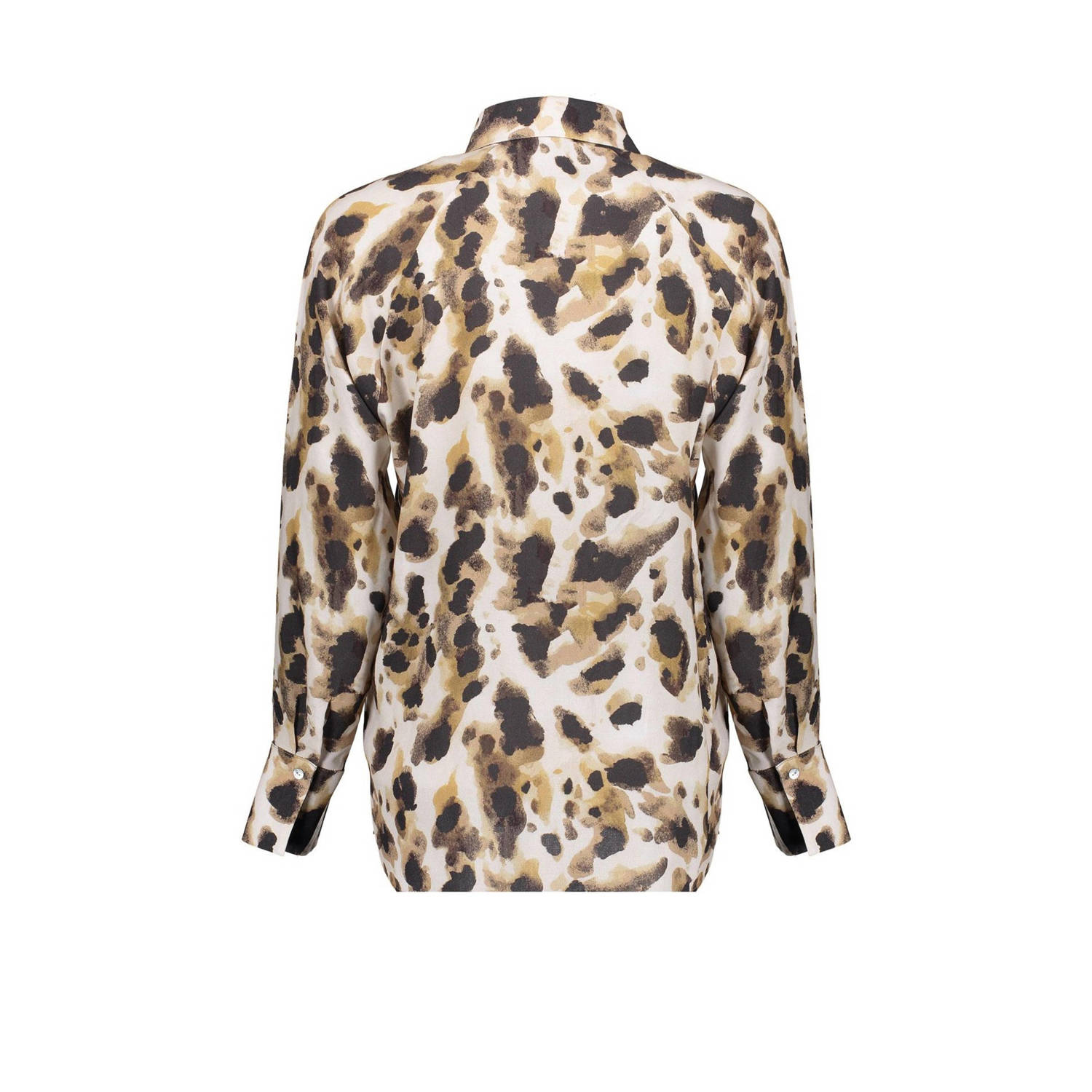 Geisha blouse met panterprint bruin zwart