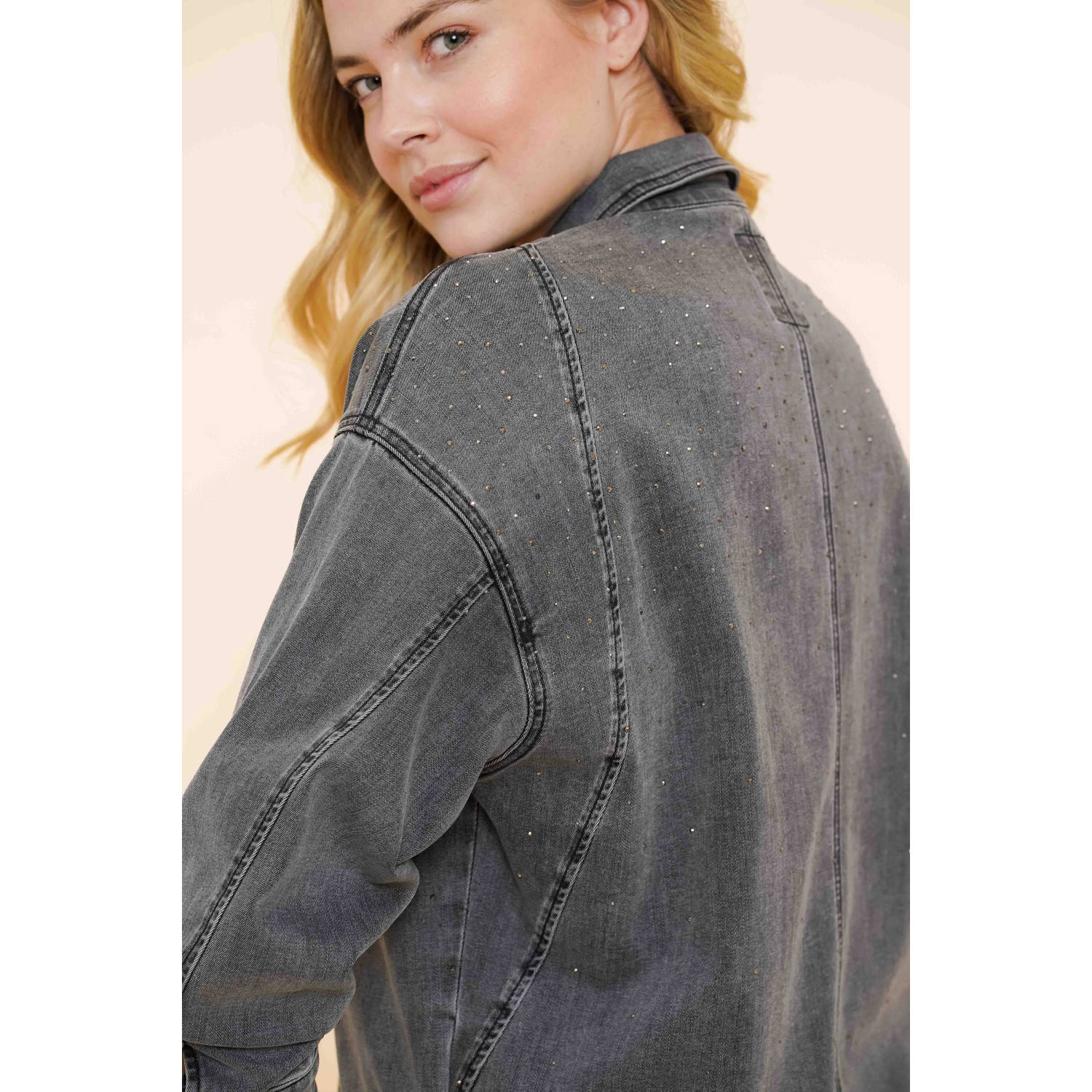 Geisha denim blouse grijs