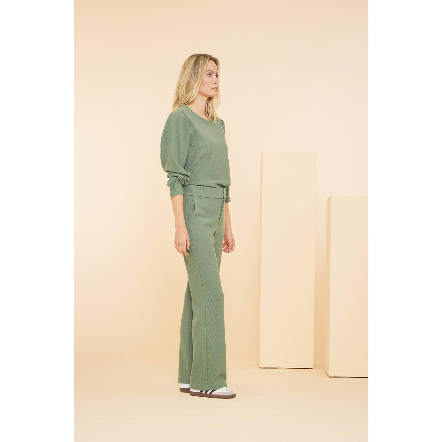 Geisha regular fit broek groen