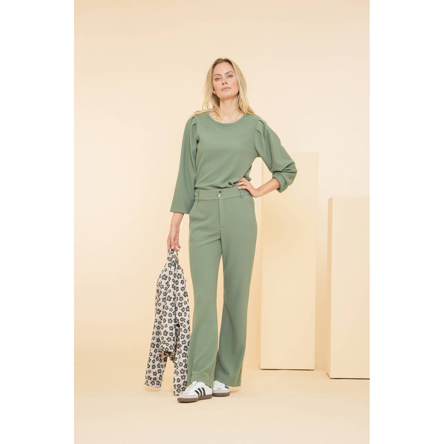 Geisha regular fit broek groen