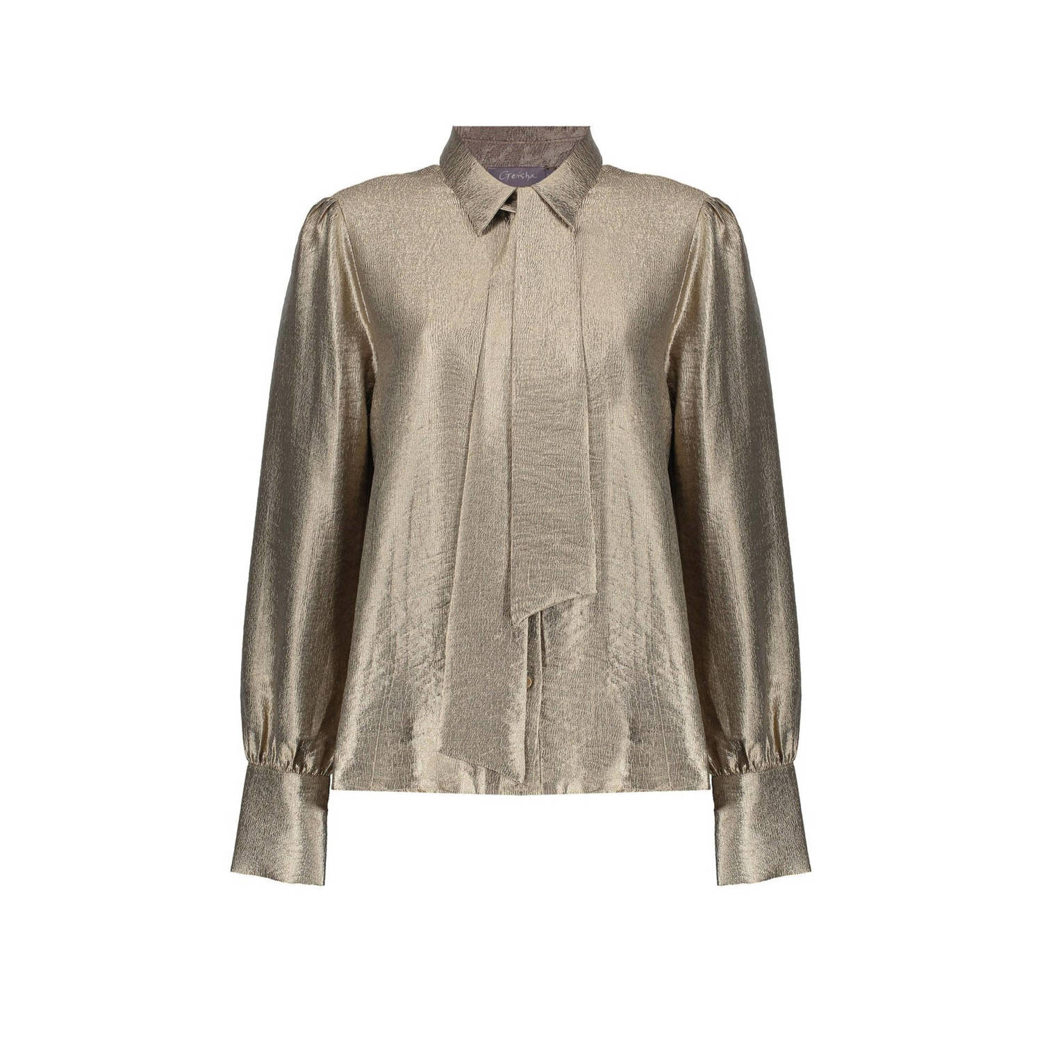 Geisha blouse met strik goud