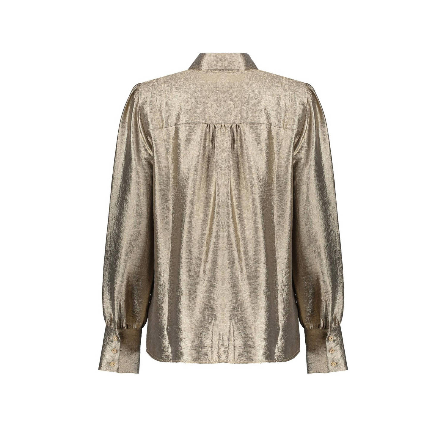 Geisha blouse met strik goud