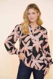 thumbnail: Geisha gebloemde blouse roze/zwart