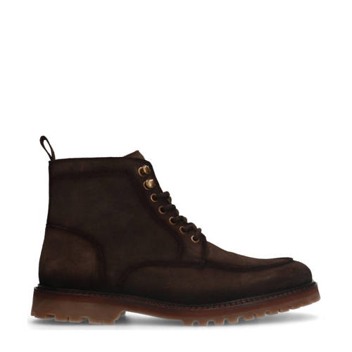 Manfield suède veterboots bruin afbeelding