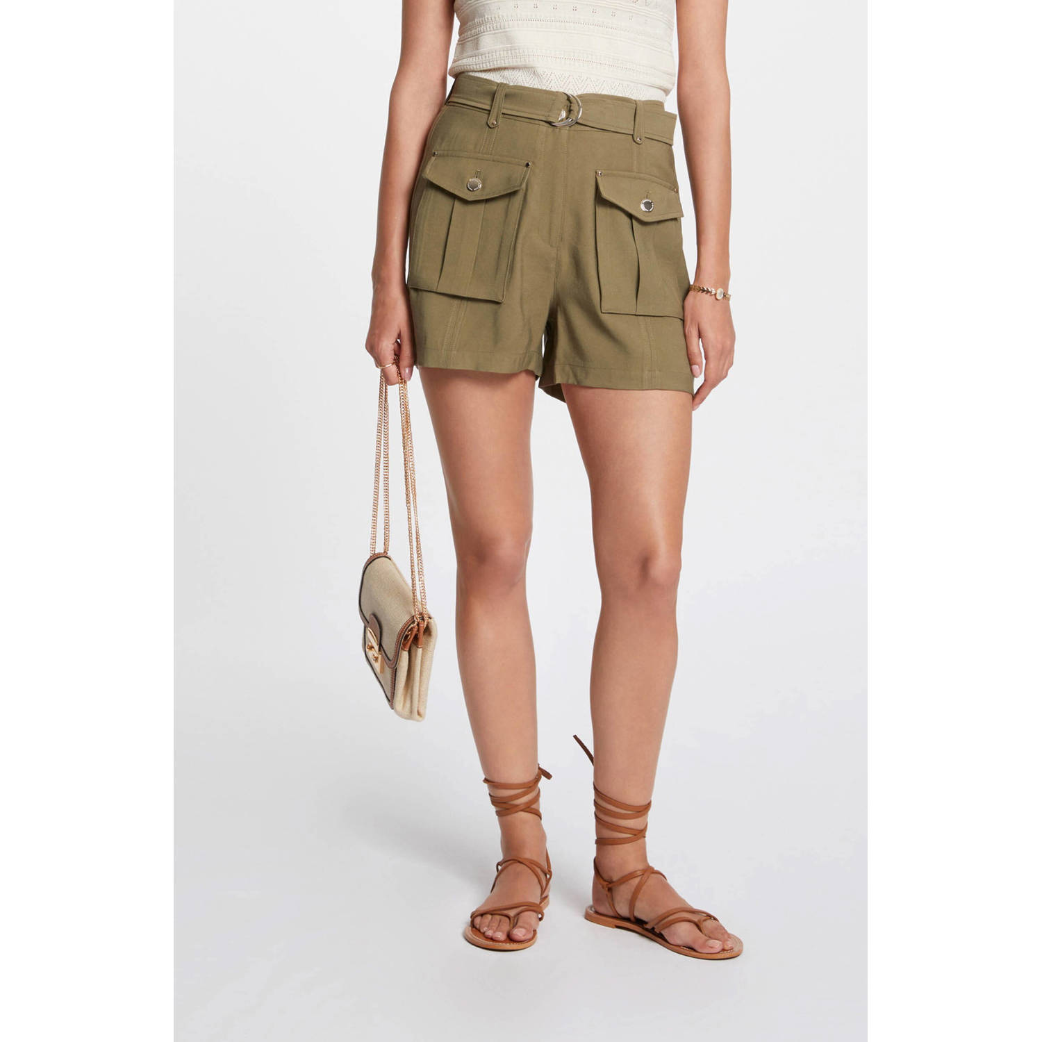 Morgan high waist regular fit short kaki